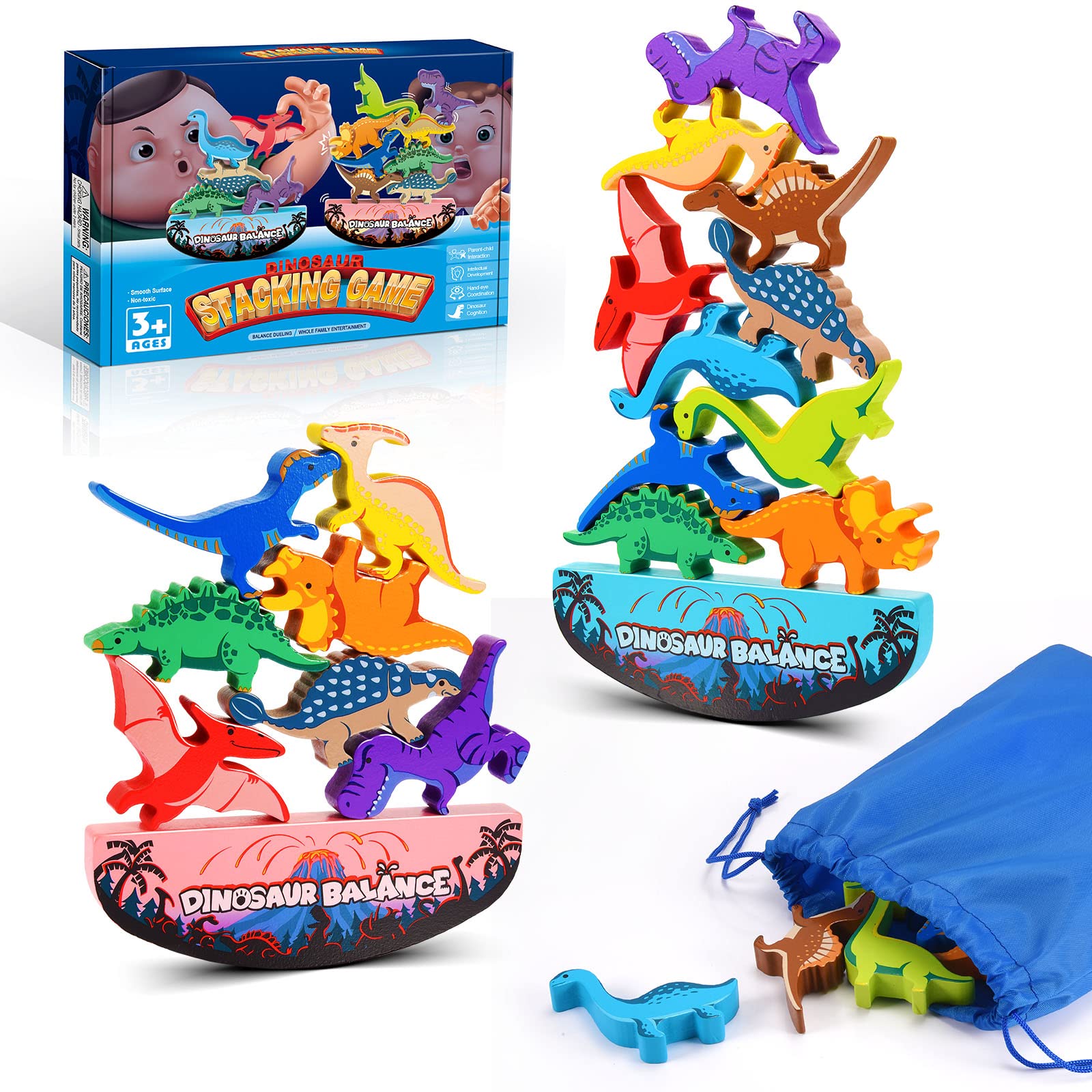 Juguetes De Dinosaurios Ipourup De Madera Apilables Montessori Para Niños De 3 A 7 Años - Venta Internacional.