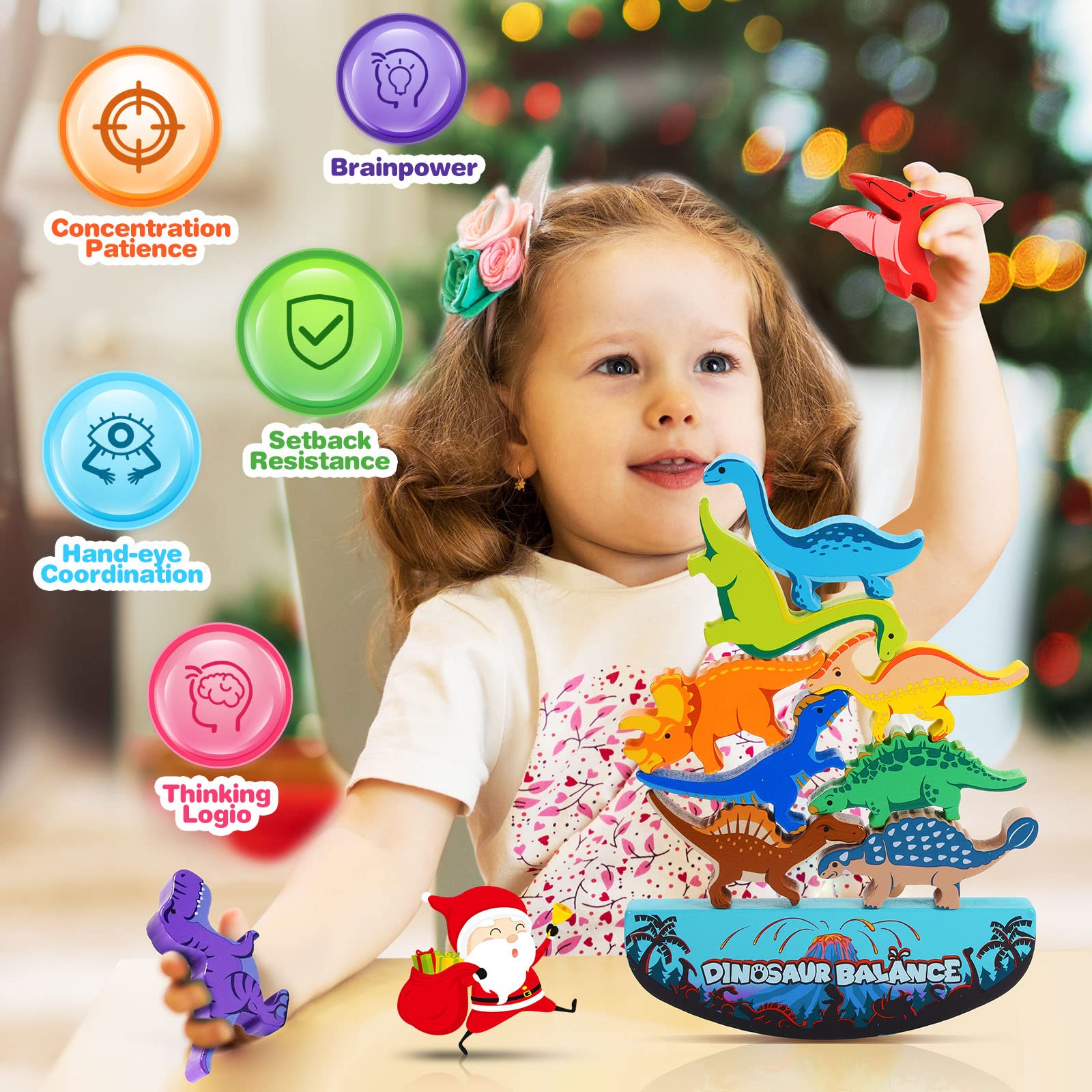 Foto 3 pulgar | Juguetes De Dinosaurios Ipourup De Madera Apilables Montessori Para Niños De 3 A 7 Años - Venta Internacional.