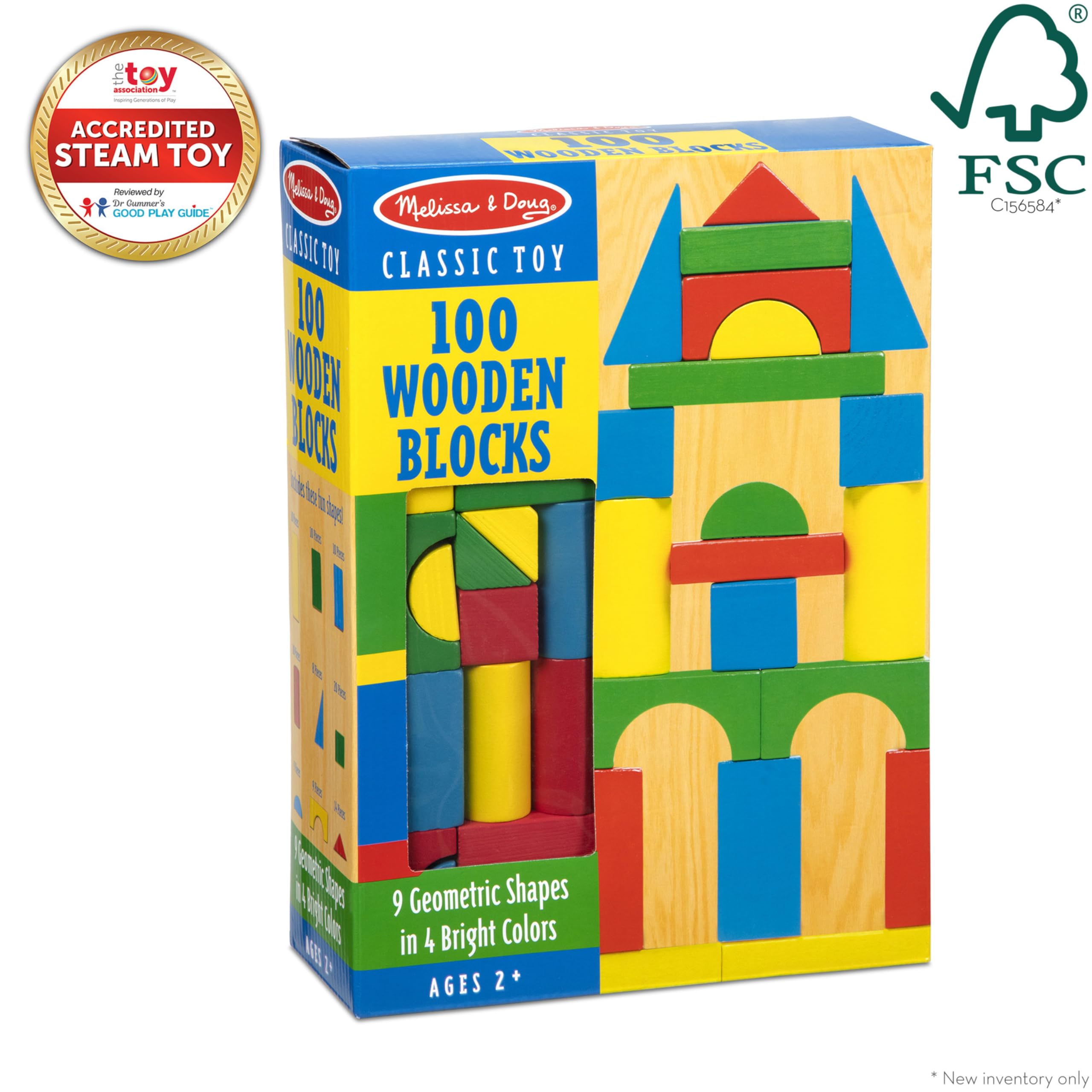 Foto 7 pulgar | Set De Construcción Melissa & Doug, 100 Bloques, 4 Colores Y 9 Formas - Venta Internacional.