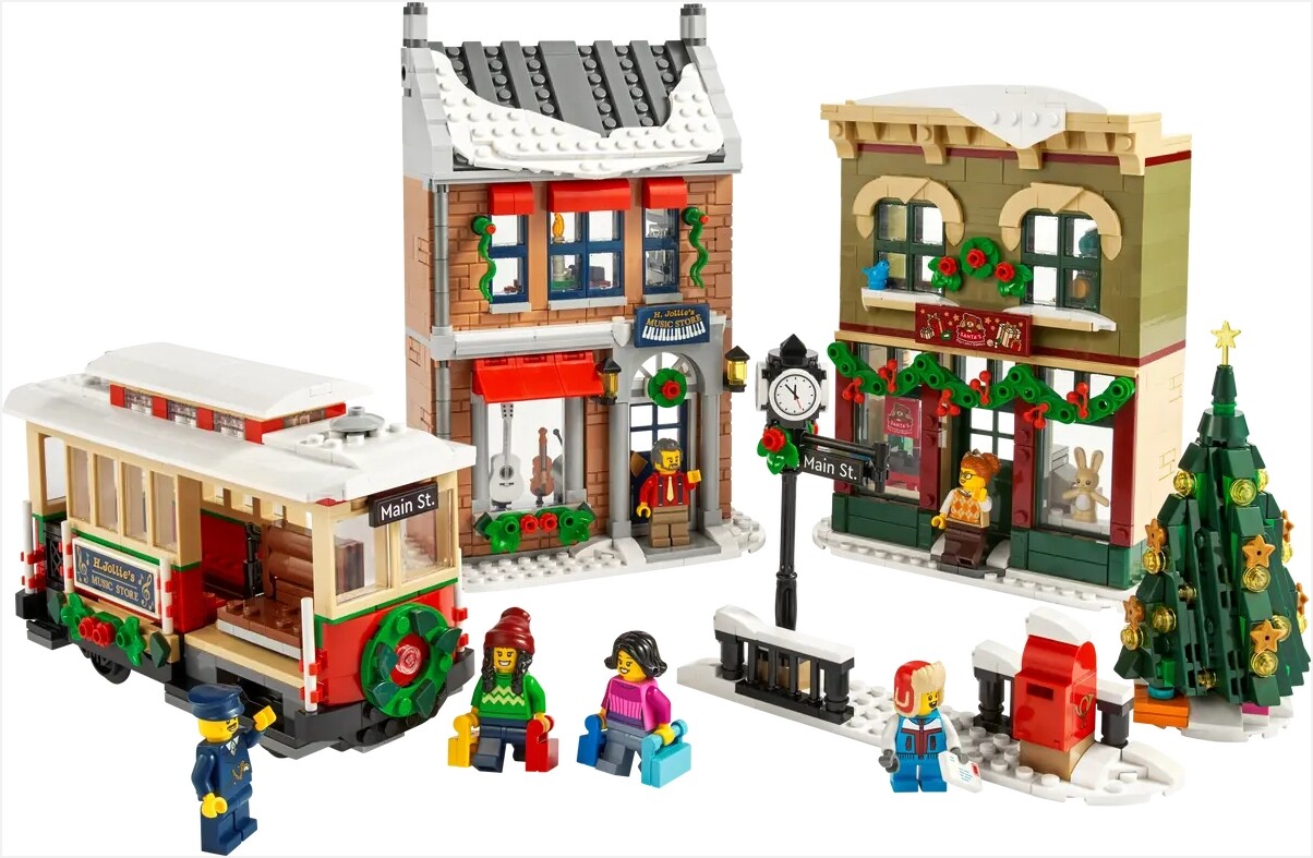 Set Building Blocks 10308 Para Navidad, Main Street - Venta Internacional.