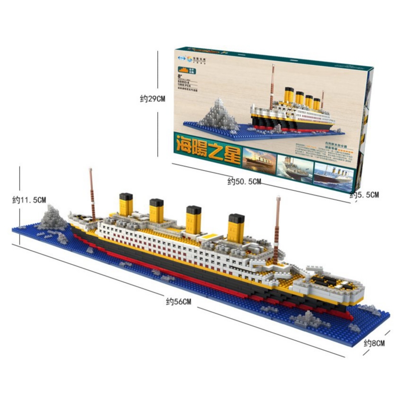 Foto 3 | Bloque De Construcción Titanic Boat Con Plástico Abs De 1860 Piezas - Venta Internacional.