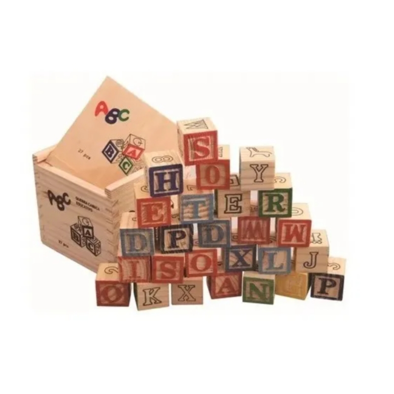 Juguete Educativo De Madera Con Cubos, Números Y Letras, 48 Unidades - Venta Internacional.