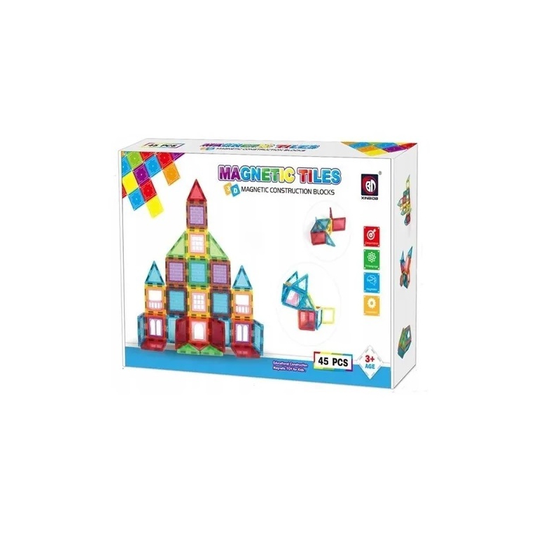 Foto 2 pulgar | Bloques Magnéticos Didácticos Para Niños, 45 Piezas Con Componentes Magnéticos - Venta Internacional.
