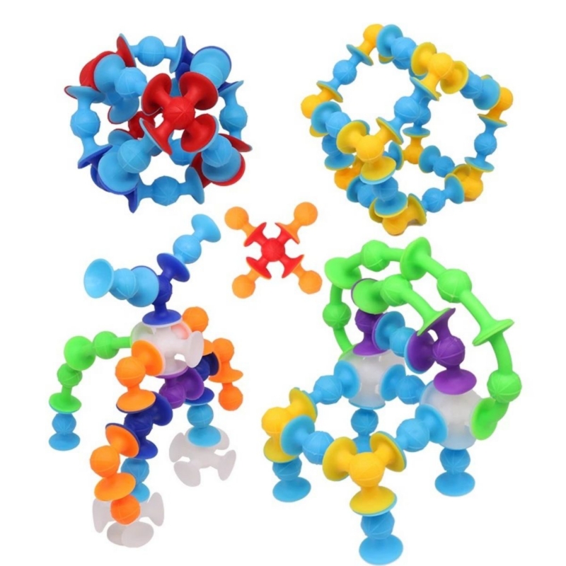Juego De Silicona Building Blocks Suckers Game De 33 Unidades Para Niños - Venta Internacional.
