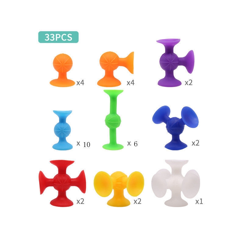 Foto 5 pulgar | Juego De Silicona Building Blocks Suckers Game De 33 Unidades Para Niños - Venta Internacional.