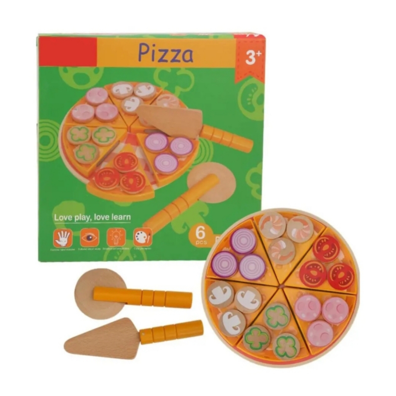 Foto 3 pulgar | Juego De Pizza De Madera De 27 Piezas Para Niños Mayores De 3 Años Con Comida - Venta Internacional.