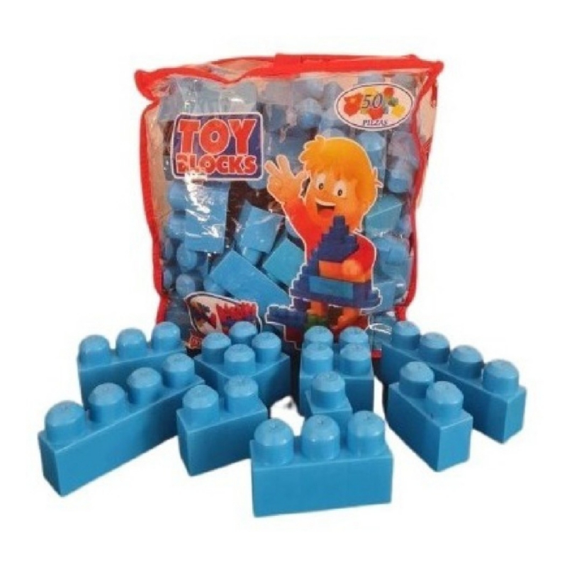 Bloques De Construcción Mega Blocks Armables, 50 Piezas, Azules - Venta Internacional.