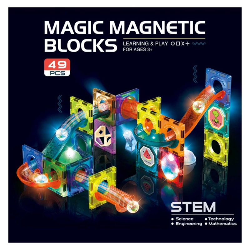 Foto 5 pulgar | Juguete Deslizante Con Bloques Magnéticos, 49 Piezas, Con Luces Para Niños Mayores De 3 Años - Venta Internacional.