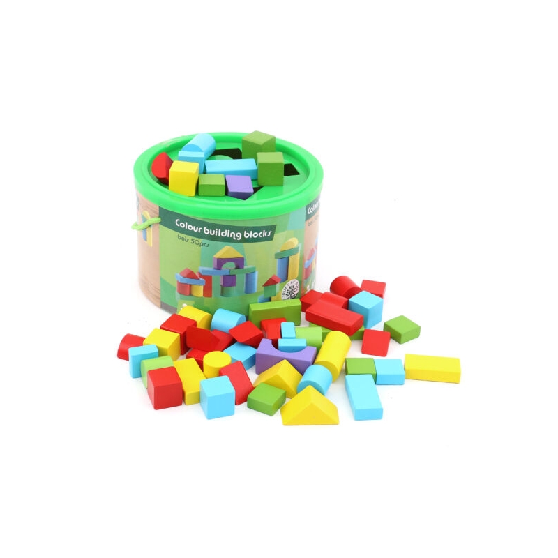 Foto 2 pulgar | Cubo Con 50 Bloques De Madera Para Niños Mayores De 3 Años - Venta Internacional.