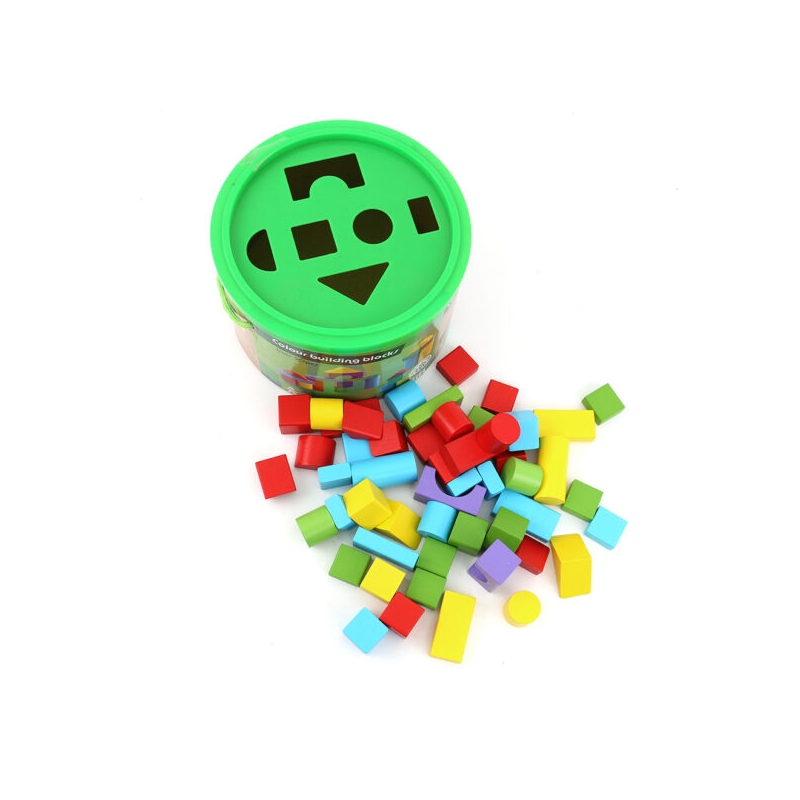 Foto 4 pulgar | Cubo Con 50 Bloques De Madera Para Niños Mayores De 3 Años - Venta Internacional.