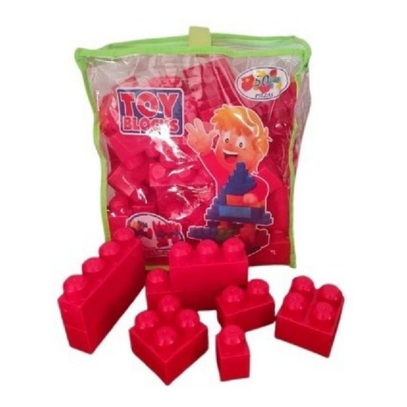 Mega Blocks Chilean Fab - Bloques Armables (50 Unidades), Color Rojo - Venta Internacional.