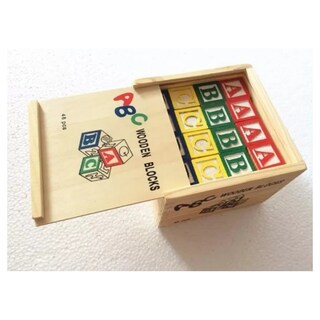 Foto 2 | Juguete Didáctico Con Letras Y Números En Forma De Cubo De Madera, 48 Piezas - Venta Internacional.