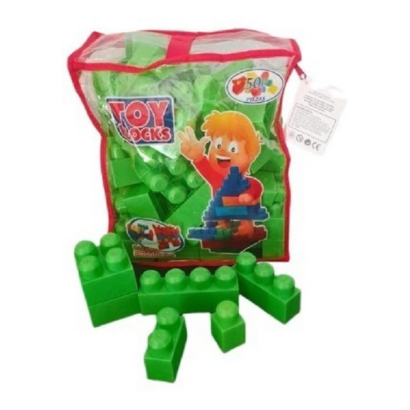 Bloques De Construcción Mega Blocks Armables, 50 Piezas, Color Verde - Venta Internacional.