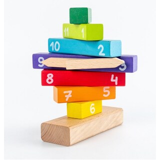 Foto 2 | Reloj De Madera Con Forma De Rompecabezas, Bloques Apilables, Didácticos, Montessori - Venta Internacional.