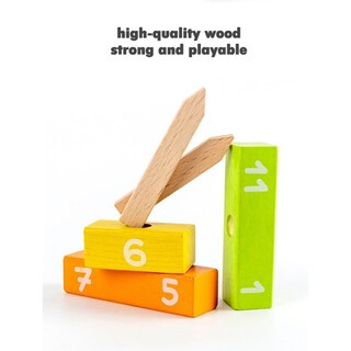 Foto 6 | Reloj De Madera Con Forma De Rompecabezas, Bloques Apilables, Didácticos, Montessori - Venta Internacional.