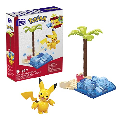 Set De Construcción Mega Pokémon Pikachu's Beach Splash Con 79 Ladrillos - Venta Internacional.