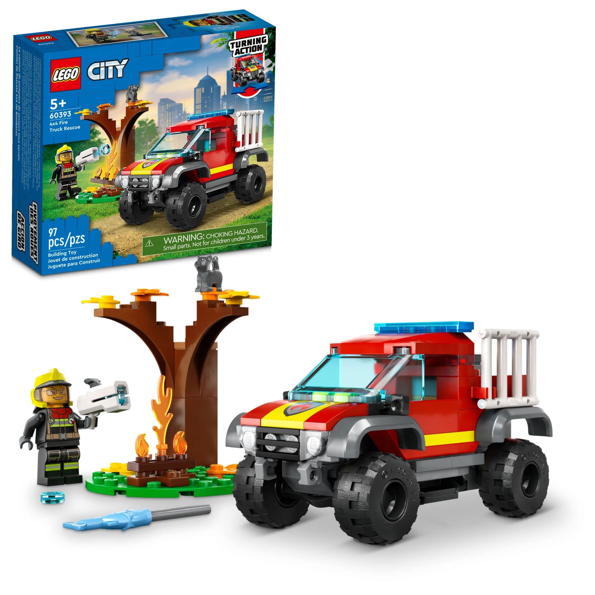 Camión De Rescate Con Camión De Bomberos Lego City 4x4 60393, Juguete Para 5 Pl - Venta Internacional.