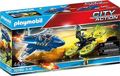 Foto 1 | Police Jet Playmobil Con Dron +5 Años - Venta Internacional.