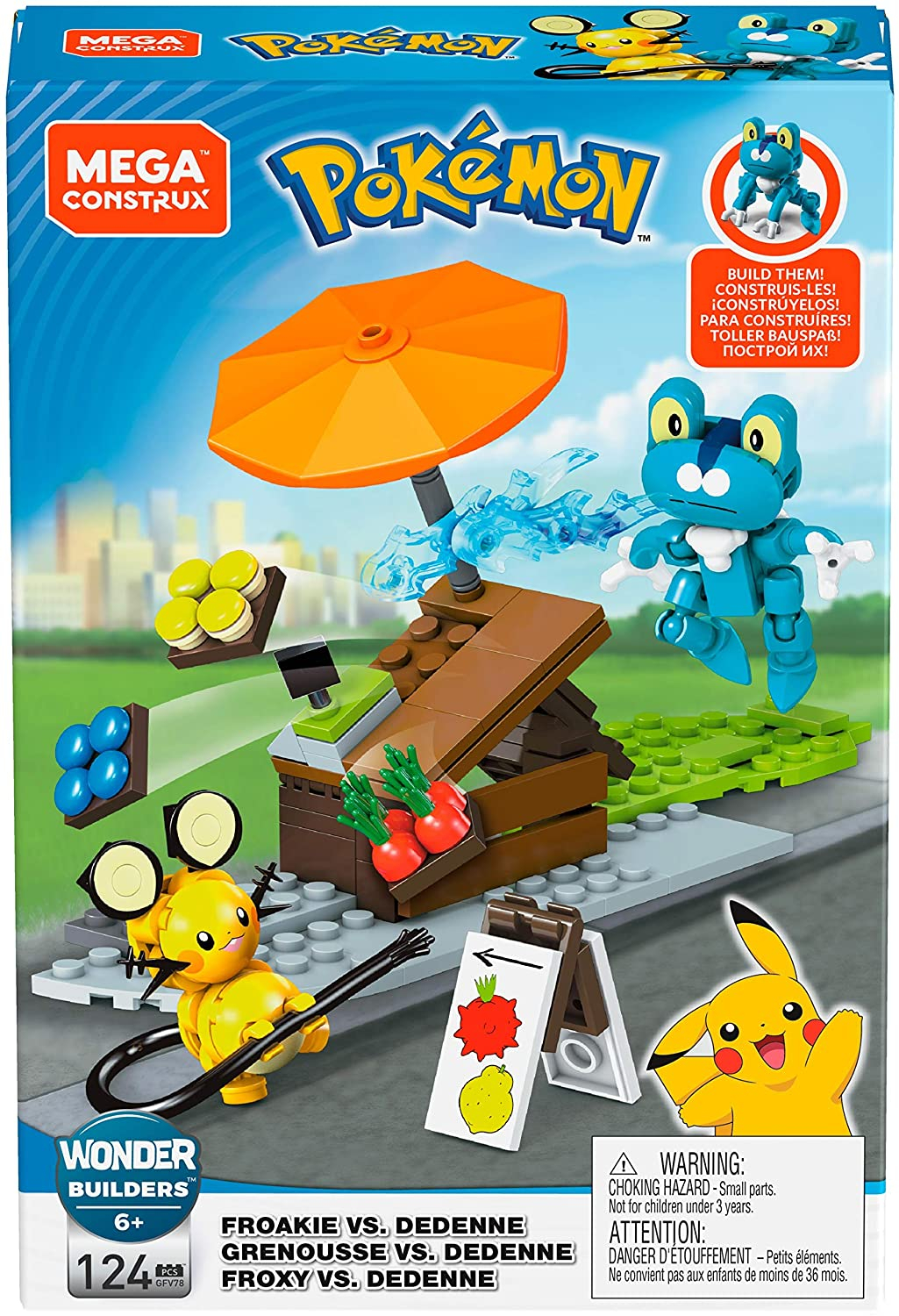 Foto 7 pulgar | Mega Construx Pokémon Froakie Vs. Dedenne - Venta Internacional.