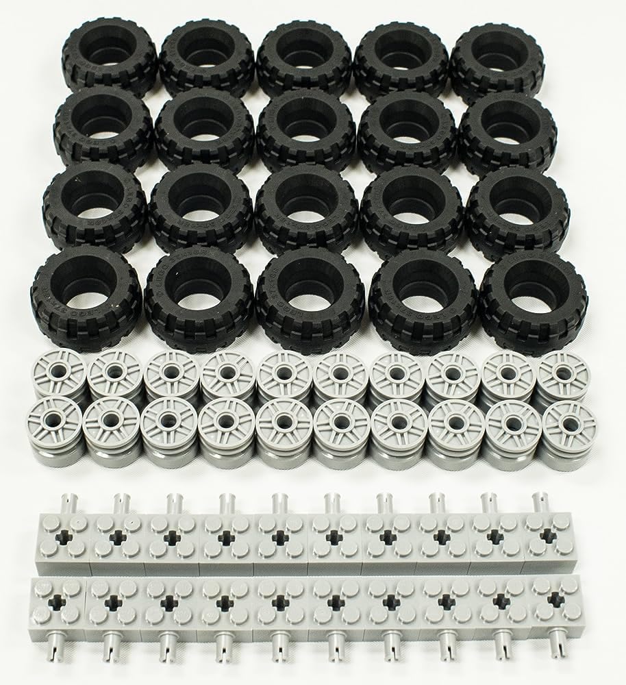 Rueda De Neumático Brick Axles 37x18 Para Lego, 60 Piezas - Venta Internacional.