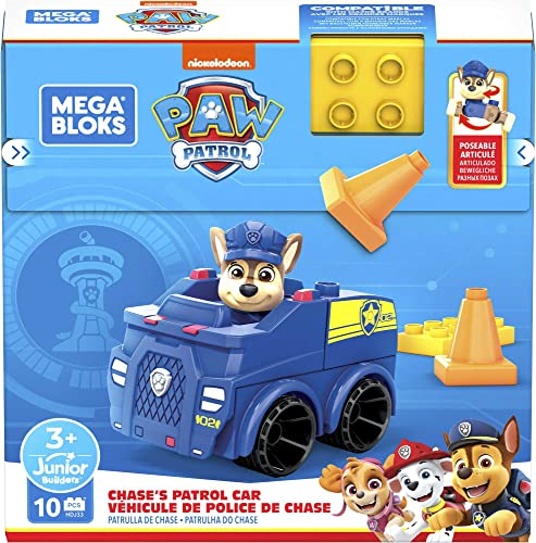 Foto 6 pulgar | Mega Bloks Paw Patrol Chase's Patrol Car, Construyendo Juguetes Para Niños Pequeños - Venta Internacional.