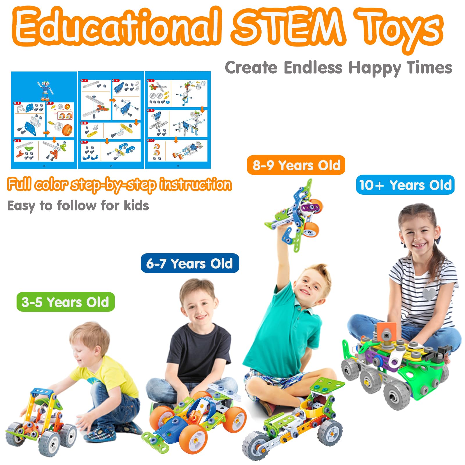 Foto 3 pulgar | Juego De Bloques De Construcción Moontoy, 175 Piezas, Juguetes Stem Para Niños De 4 A 10 Años - Venta Internacional.
