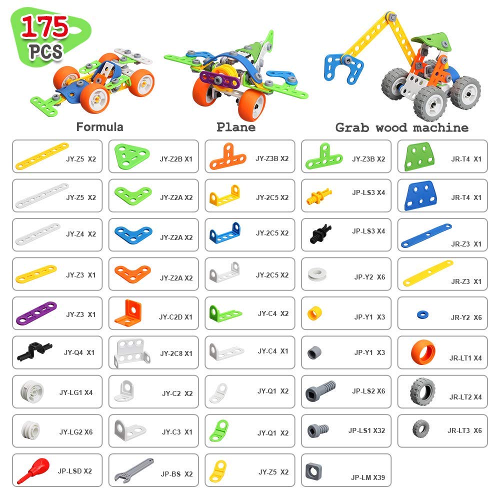 Foto 7 | Juego De Bloques De Construcción Moontoy, 175 Piezas, Juguetes Stem Para Niños De 4 A 10 Años - Venta Internacional.