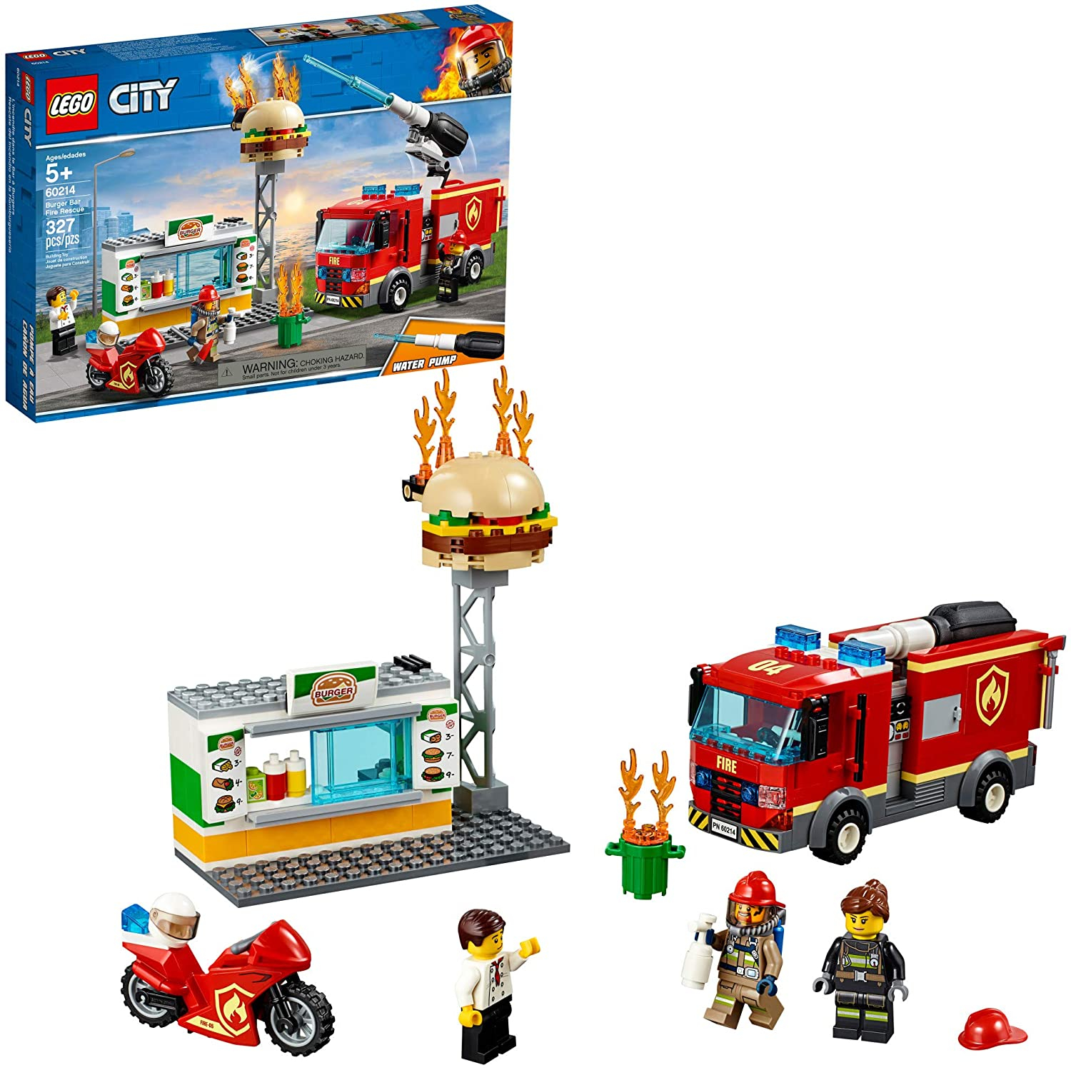 Foto 2 pulgar | Kit De Construcción Lego City Burger Bar Fire Rescue 60214 (327 Piezas) - Venta Internacional.