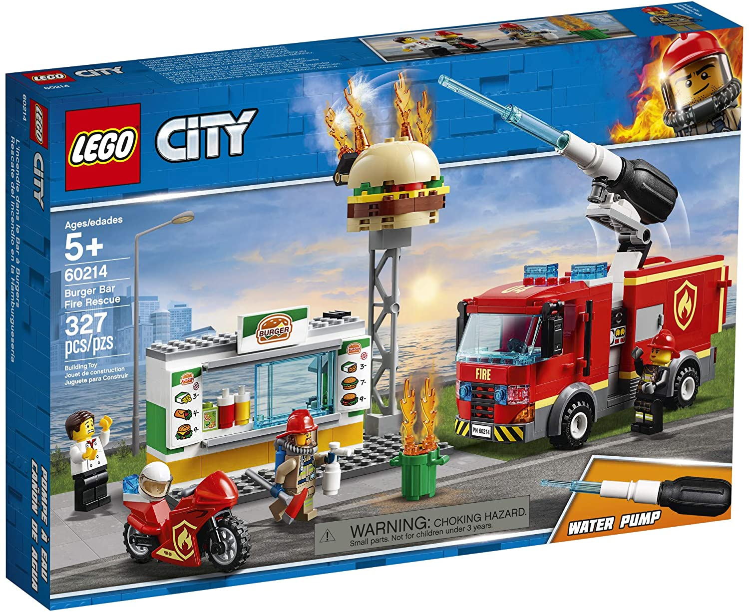 Foto 4 | Kit De Construcción Lego City Burger Bar Fire Rescue 60214 (327 Piezas) - Venta Internacional.