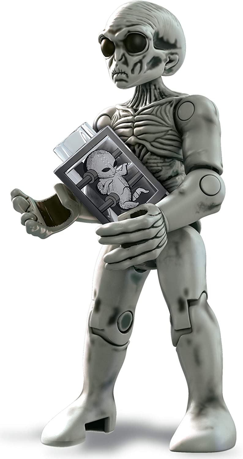 Foto 4 pulgar | Figura de Acción Mega Construx Probuilder Grey Alien con Soporte - Venta Internacional