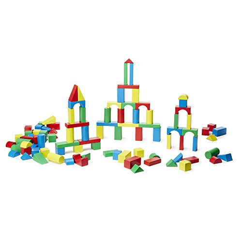 Juego De Bloques De Construcción De Madera, 200 Bloques, 4 Colores Y 9 Formas - Venta Internacional.