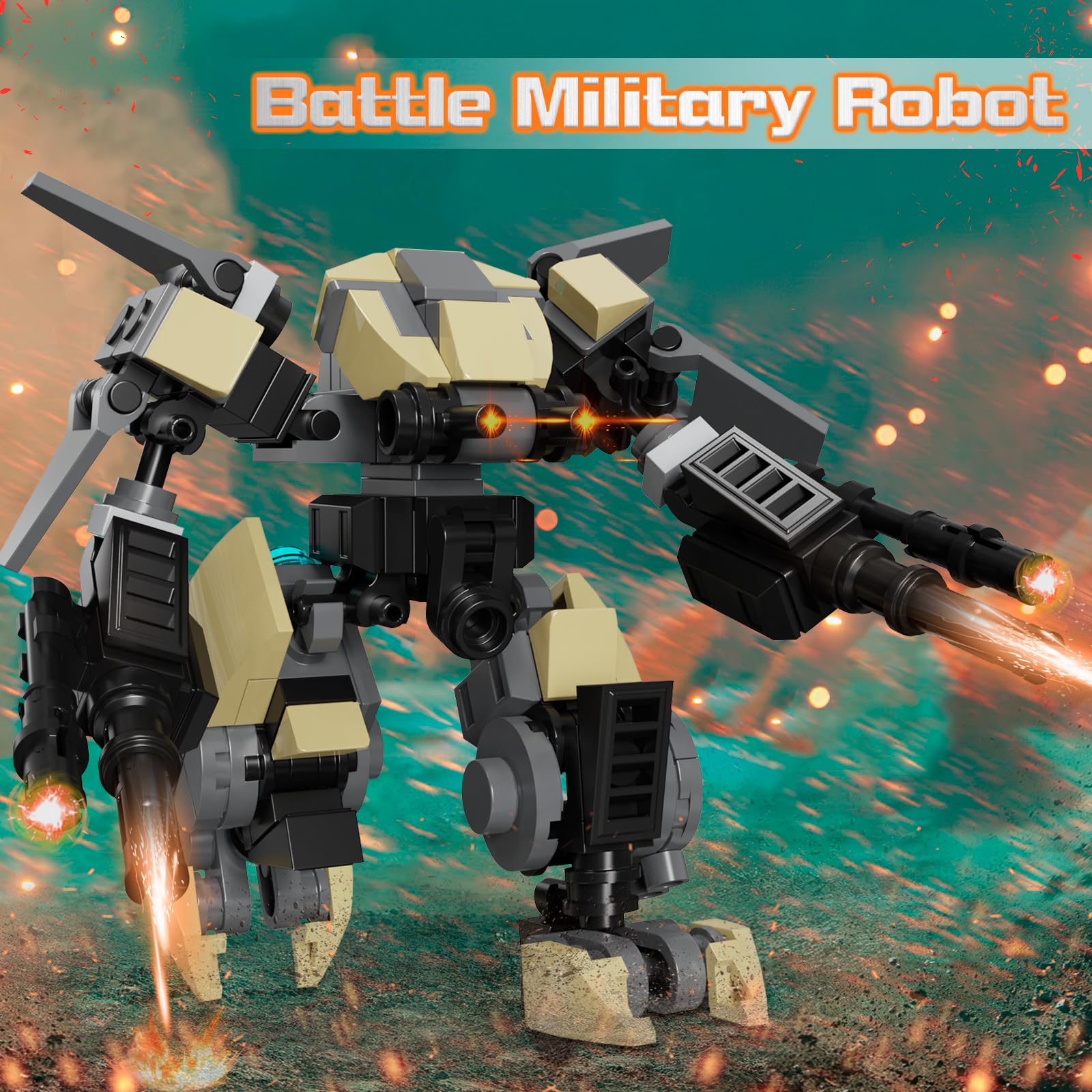 Foto 3 | Kit de Construcción Battle Military Tech Robot - Venta Internacional