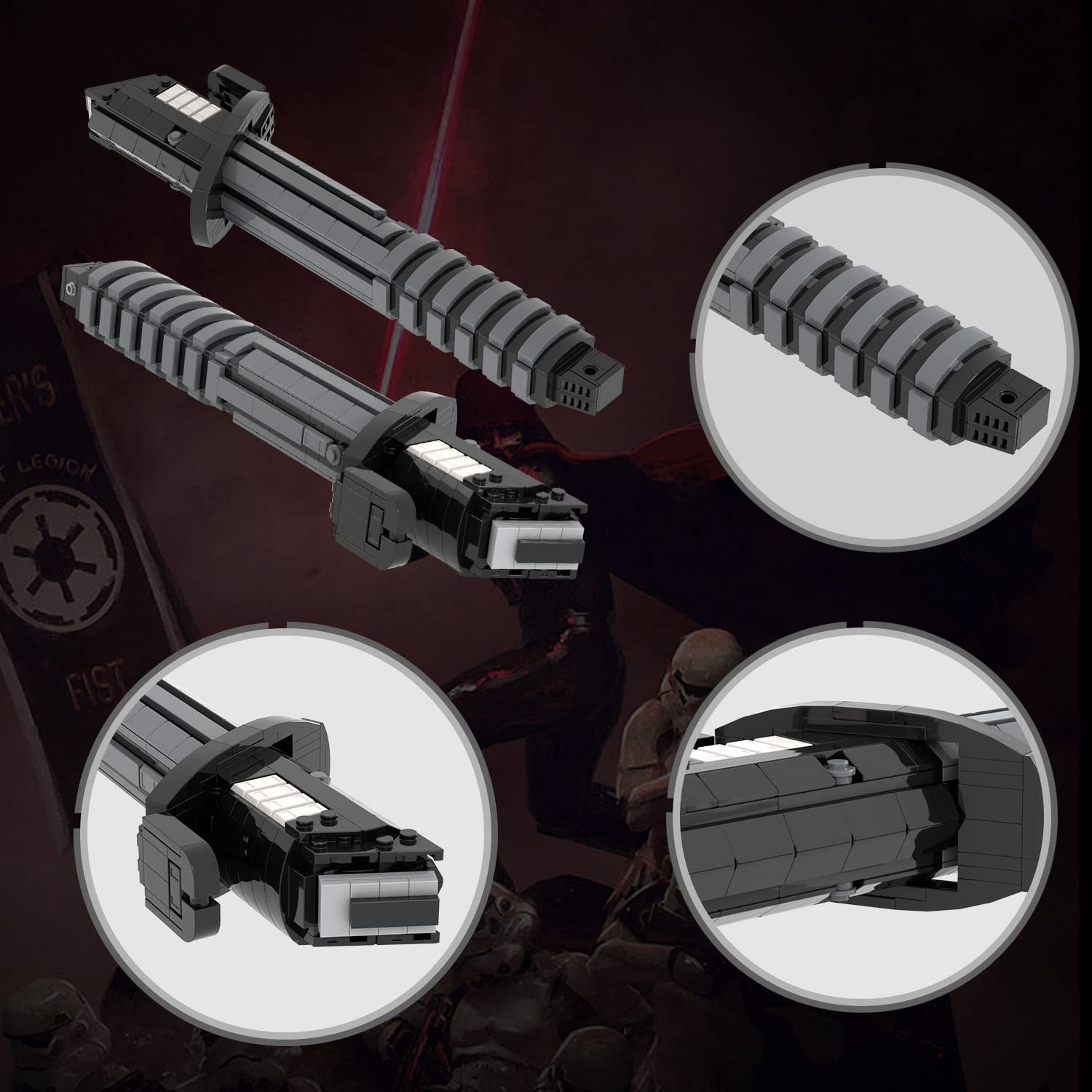 Foto 5 pulgar | Set de Construcción Mooxi-moc Space Wars Mandalorian Darksaber Hilt - Venta Internacional