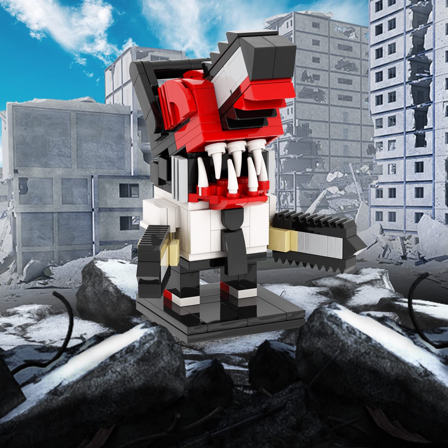 Foto 2 | Set de Construcción Mooxi-moc Anime Chainsaw Figures Man Brick Mini Headz - Venta Internacional
