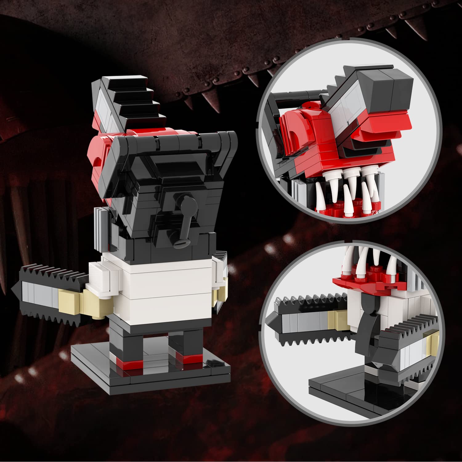Foto 3 | Set de Construcción Mooxi-moc Anime Chainsaw Figures Man Brick Mini Headz - Venta Internacional