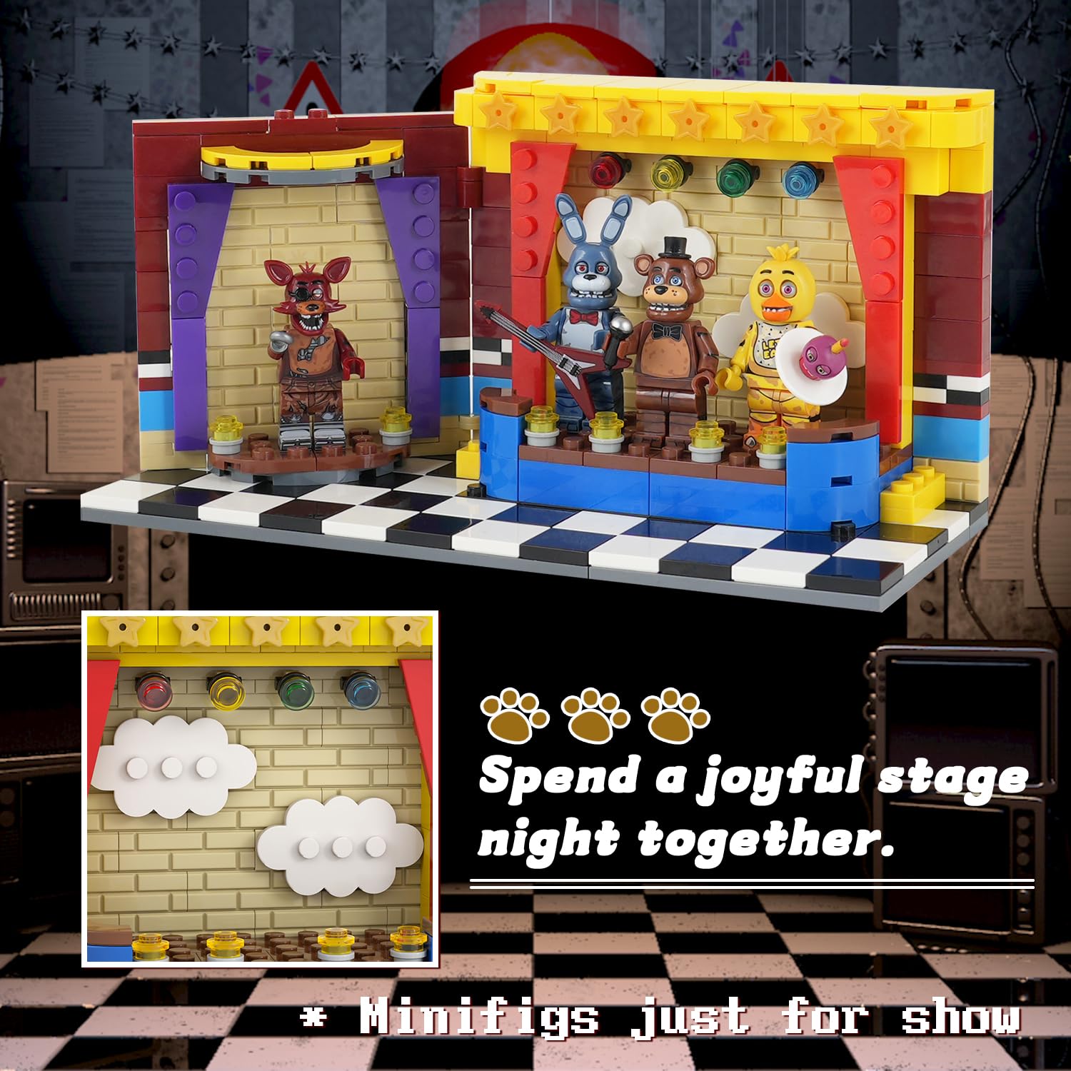 Foto 4 pulgar | Set de Construcción Mooxi-moc Fnaf Movie Stage 286 Piezas - Venta Internacional