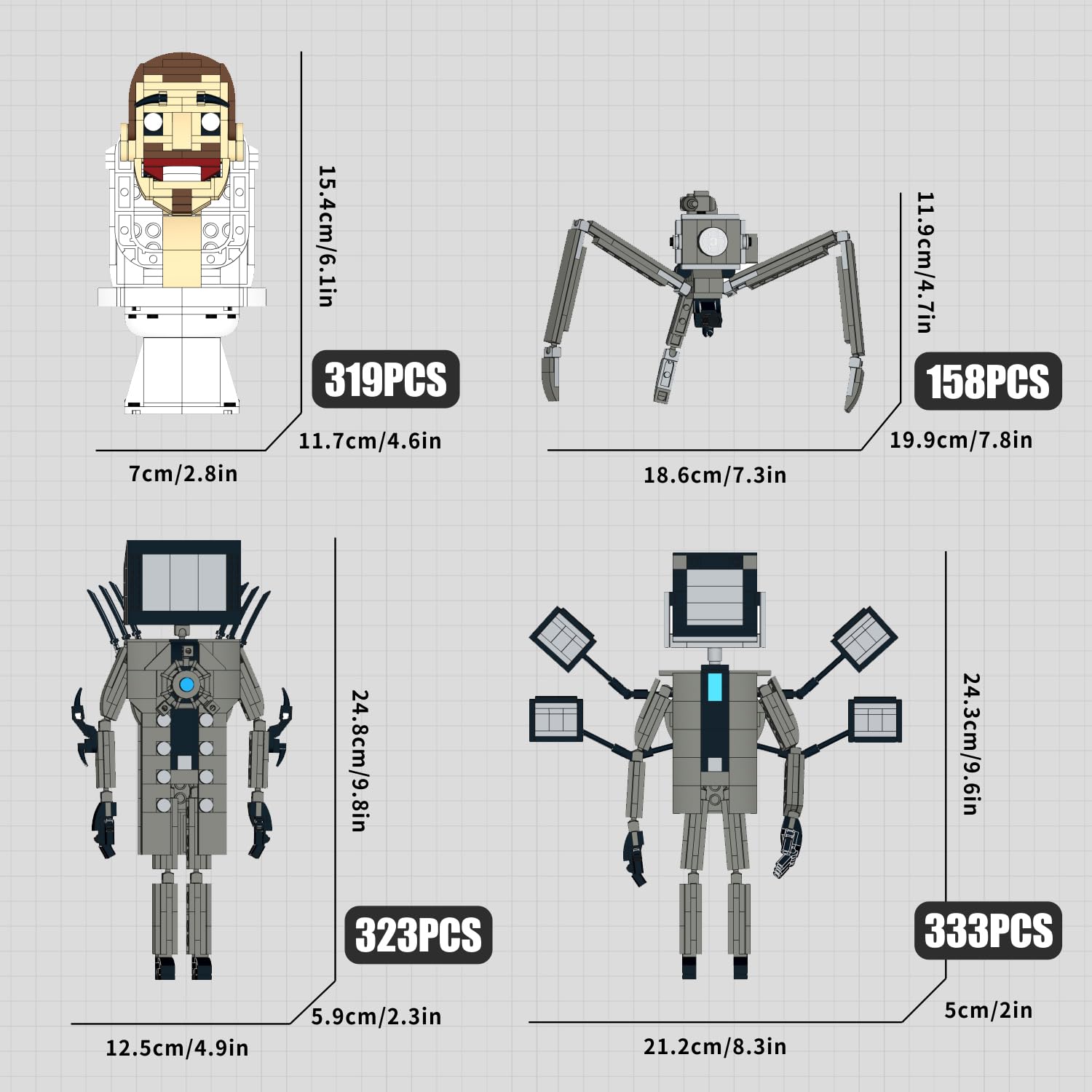 Foto 6 | Set de Construcción Mooxi-moc Skibi Man Con 2094 Piezas - Venta Internacional