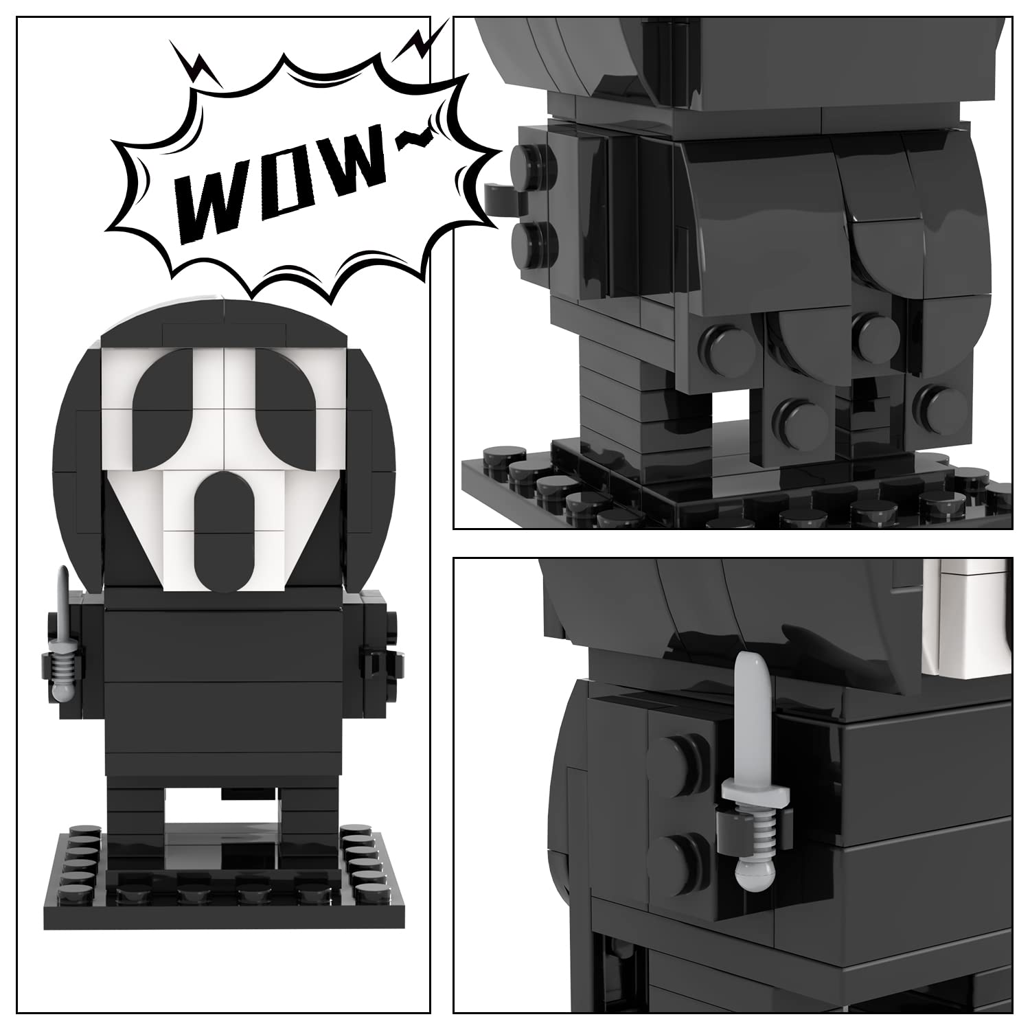 Foto 4 pulgar | Set de Bloques Mooxi Halloween Scream Brick Mini Headz- Venta Internacional