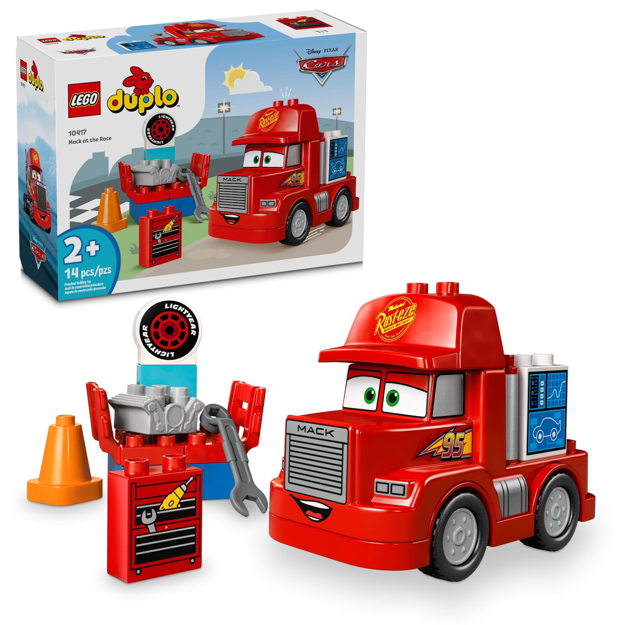 Foto 1 | Set de Construcción Lego Duplo Disney Pixar Cars Mack Race - Venta Internacional