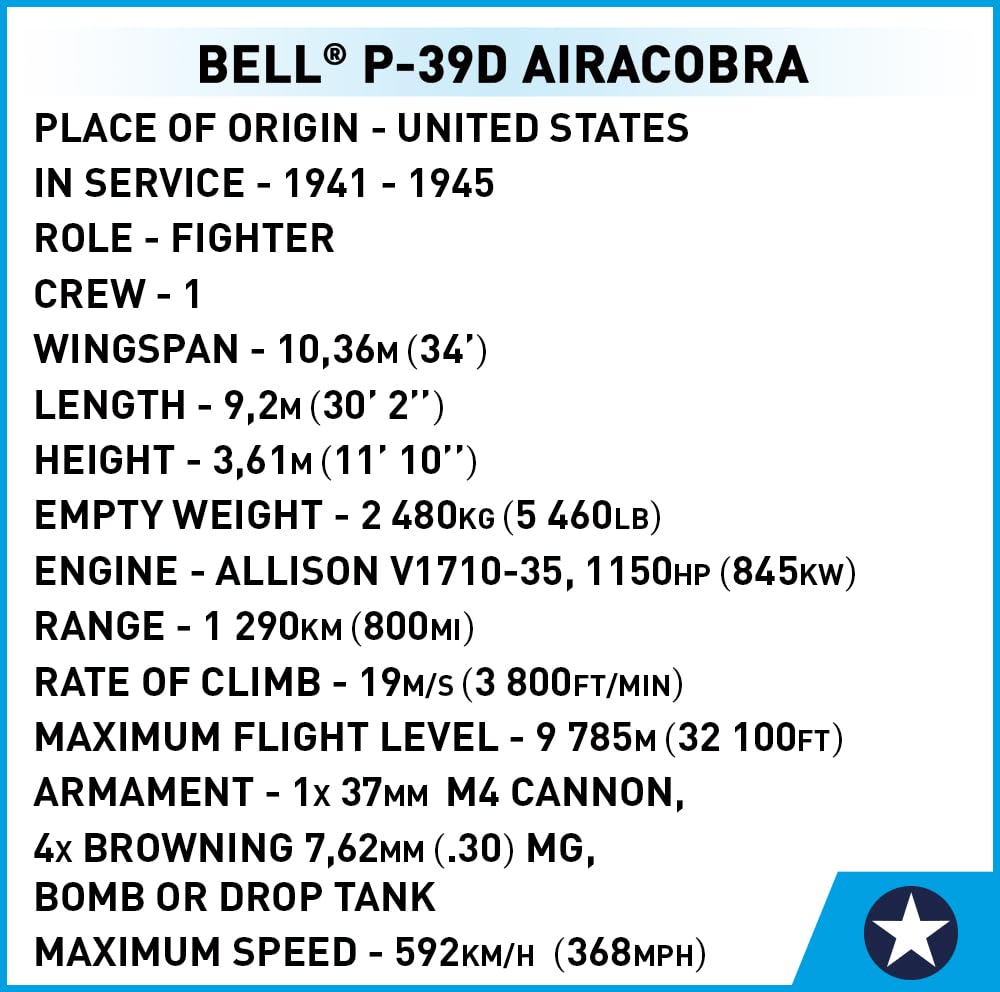 Foto 7 | Bloque de Construcción Cobi Colección Histórica de la Segunda Guerra Mundial P-39d Airacobra - Venta Internacional