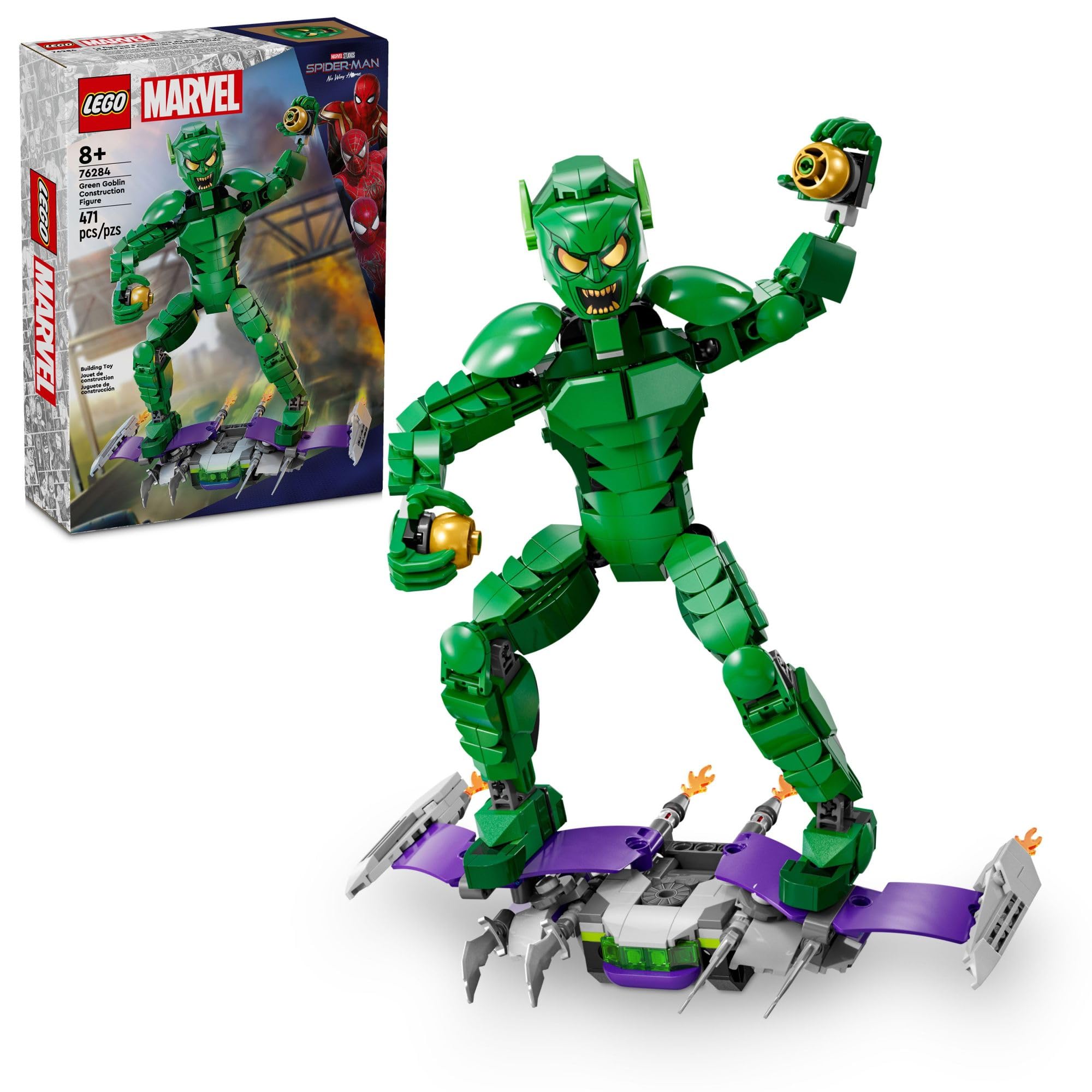 Foto 2 pulgar | Juguete de Construcción de Figuras Lego Marvel Green Goblin - Venta Internacional