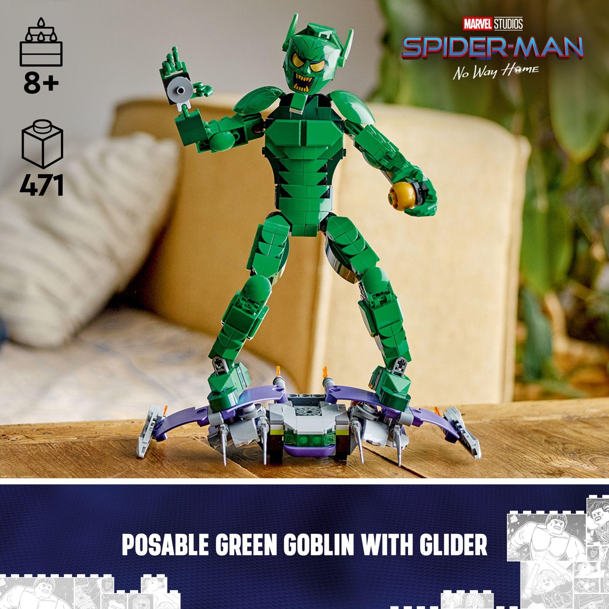 Foto 3 pulgar | Juguete de Construcción de Figuras Lego Marvel Green Goblin - Venta Internacional