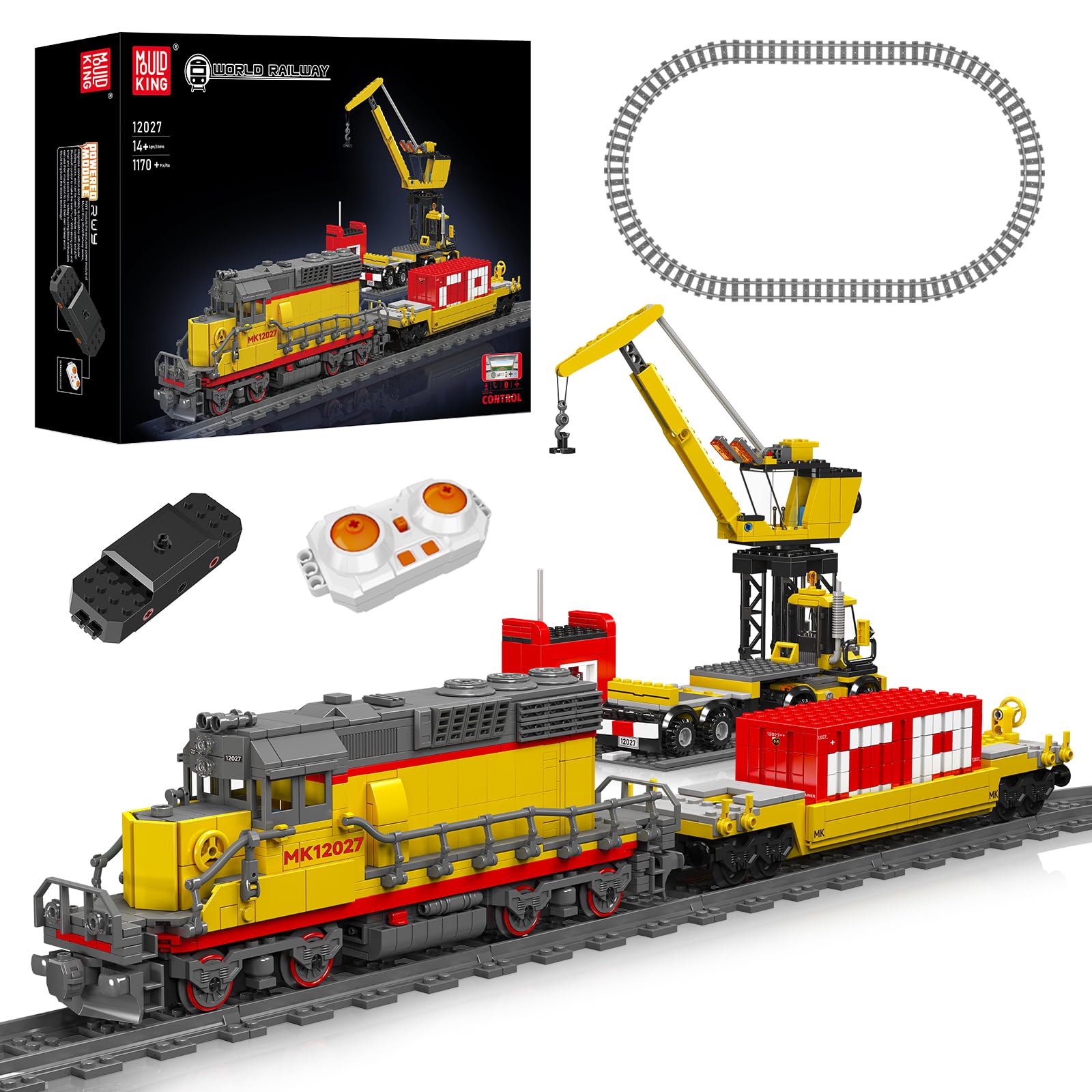 Set de Construcción Mould King 12027 Locomotora Diésel con Remolque 1170 Piezas - Venta Internacional