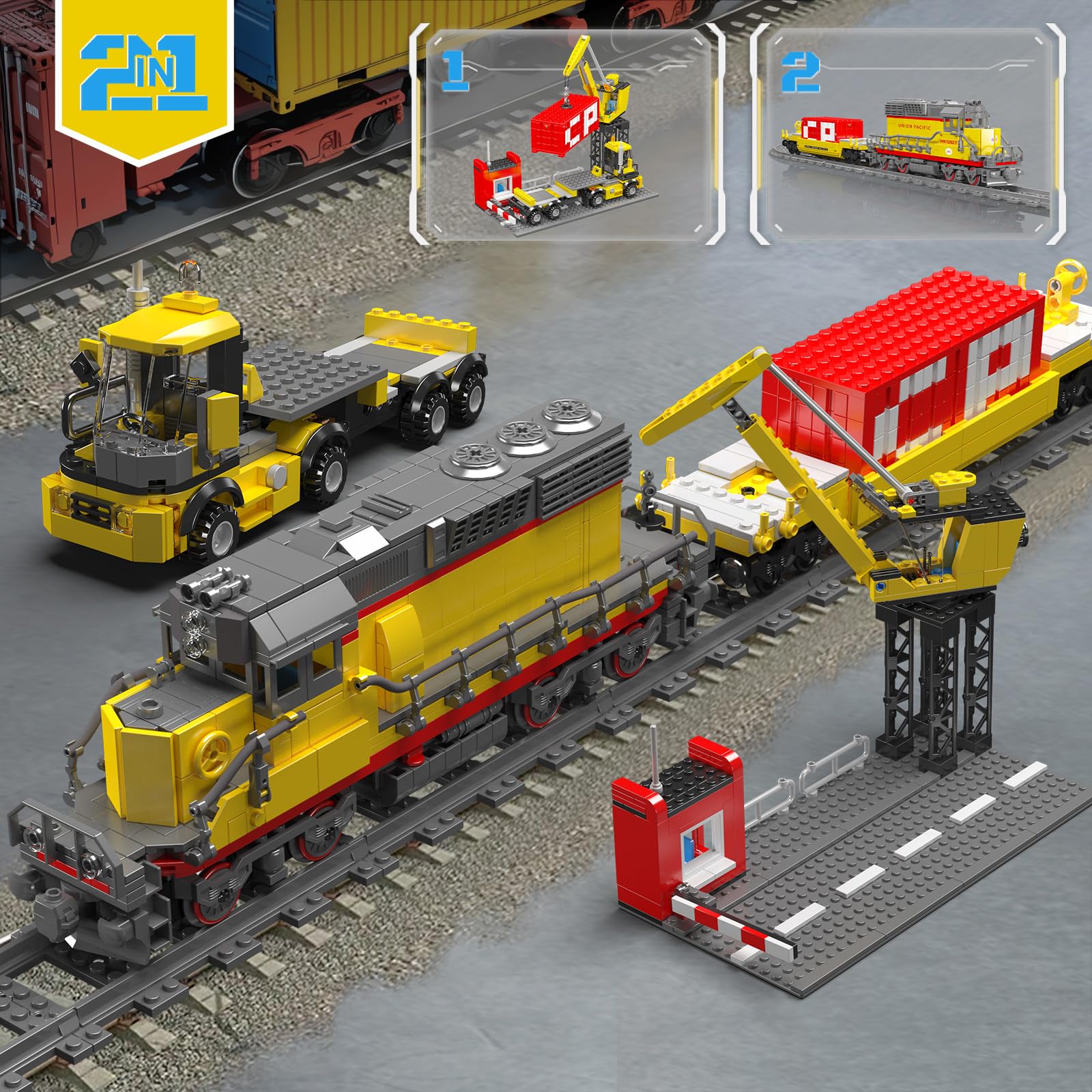 Foto 3 pulgar | Set de Construcción Mould King 12027 Locomotora Diésel con Remolque 1170 Piezas - Venta Internacional