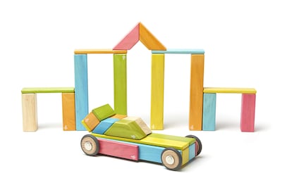 Foto 6 | Juego de Bloques Magnéticos de Madera Tegu 42 Piezas - Multicolor
