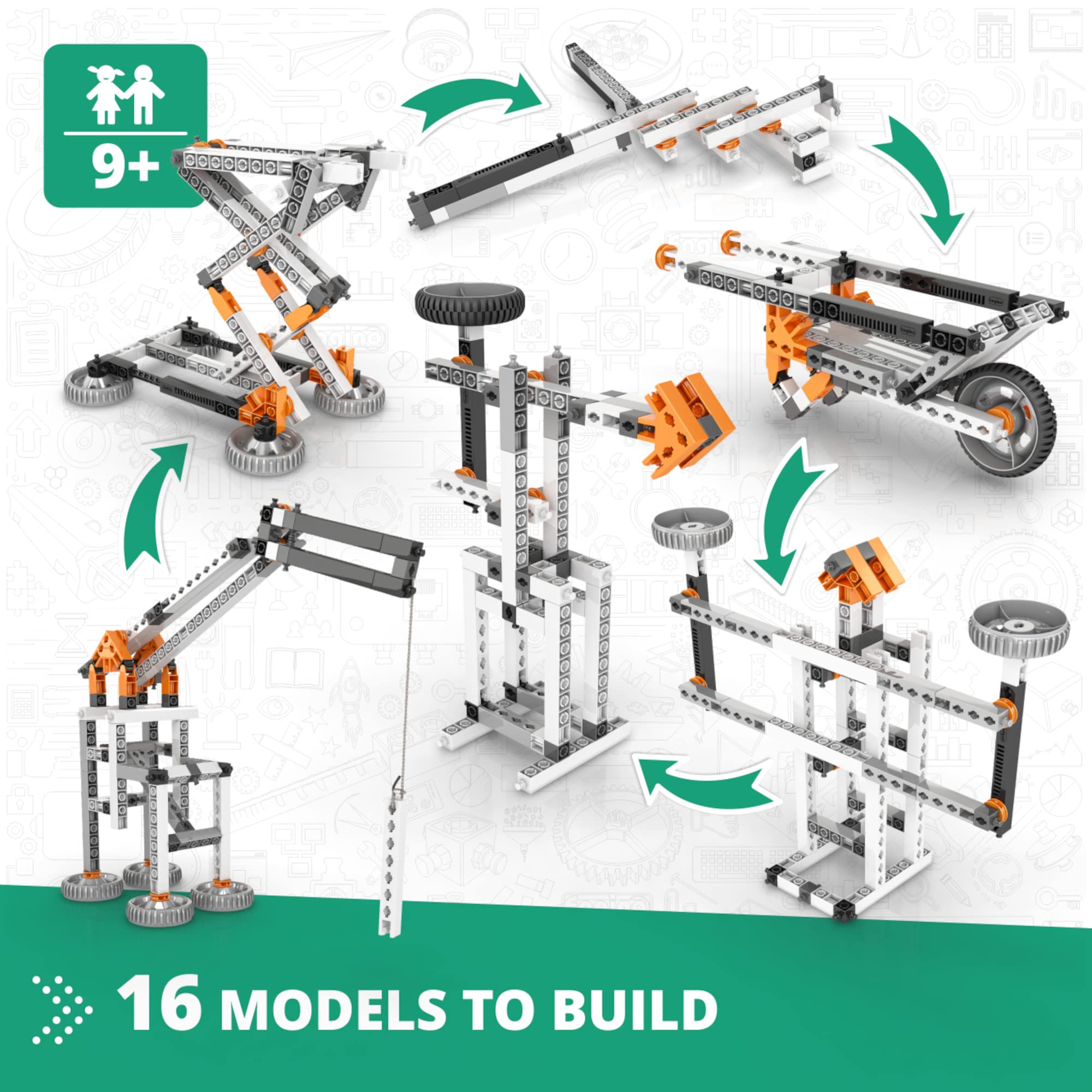 Foto 3 pulgar | Juguetes de Construcción Engino Stem Mechanics 16 Modelos - Venta Internacional