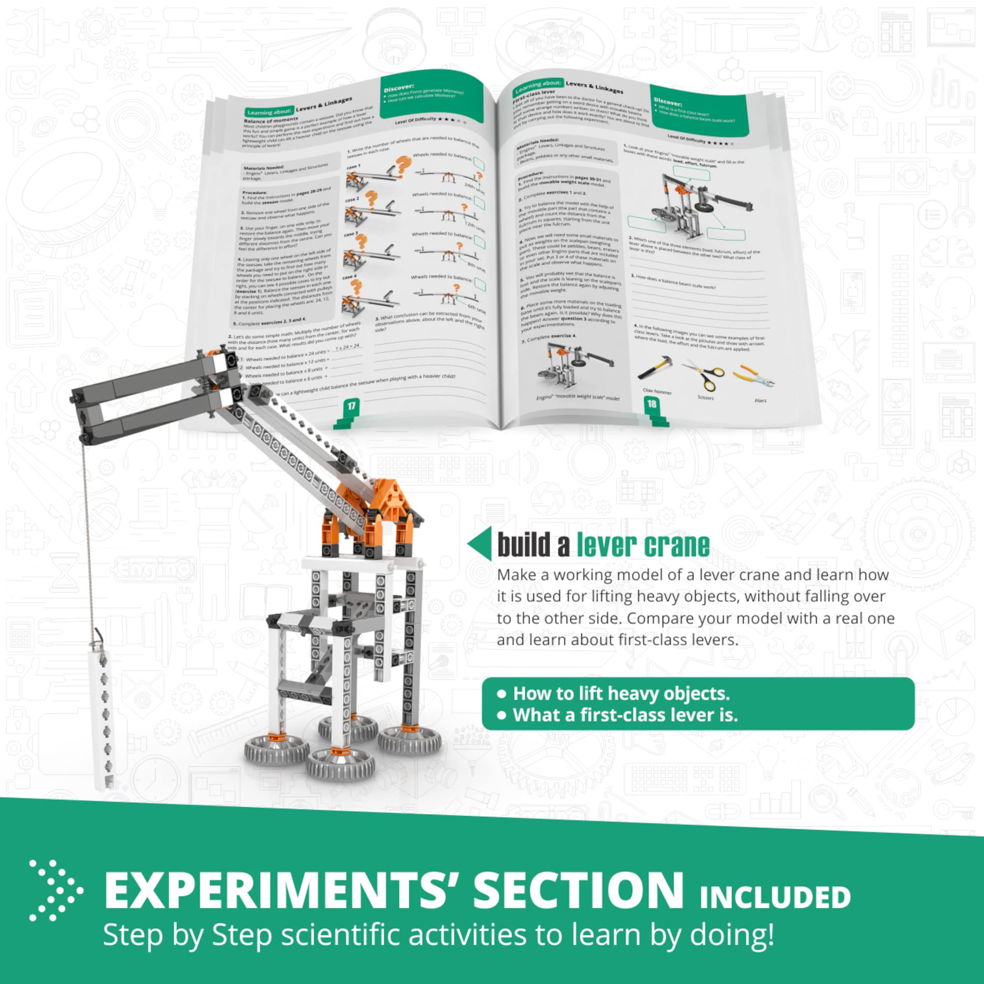 Foto 5 | Juguetes de Construcción Engino Stem Mechanics 16 Modelos - Venta Internacional