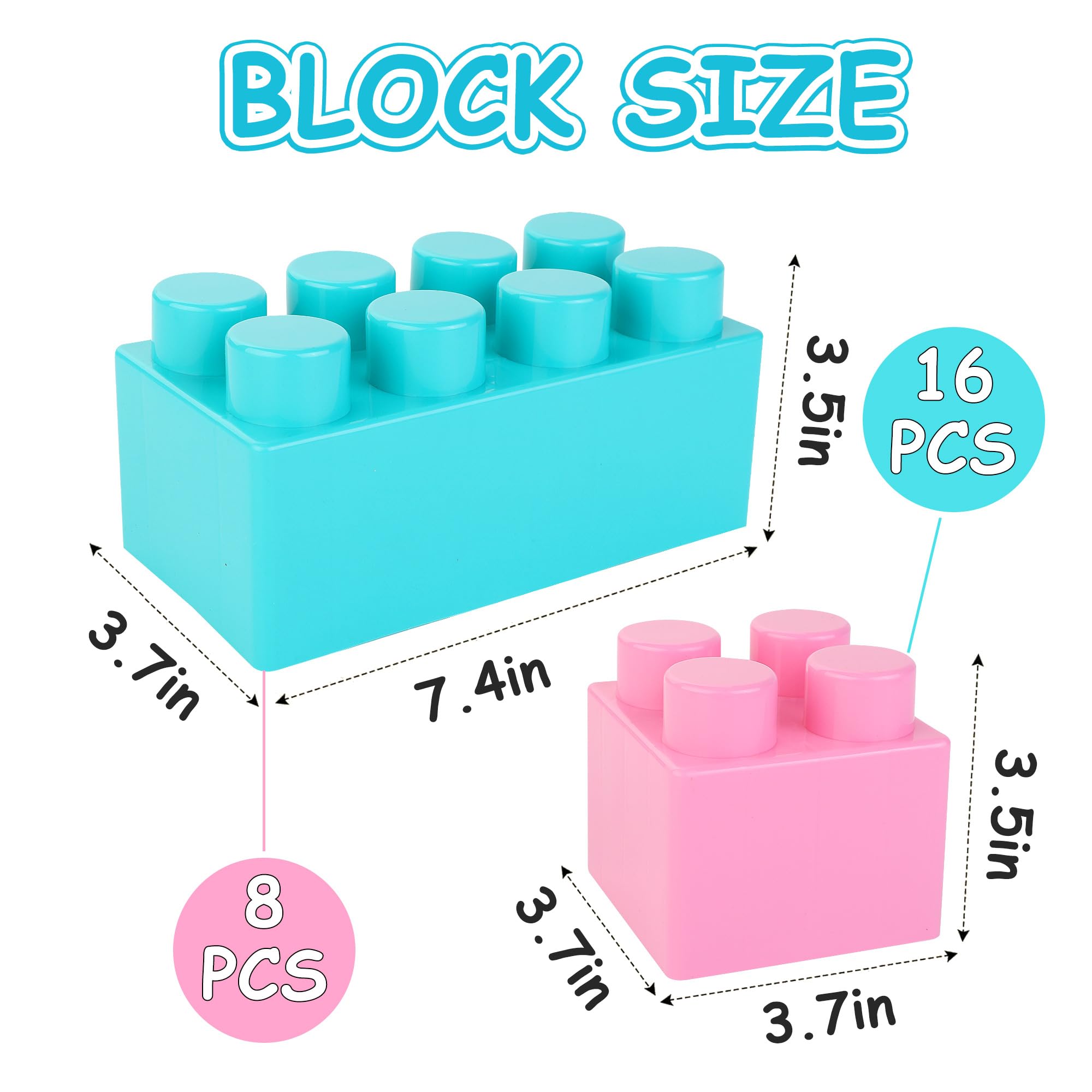 Foto 6 pulgar | Building Blocks Liberty Imports Jumbo Multicolor 24 Piezas para Niños - Venta Internacional