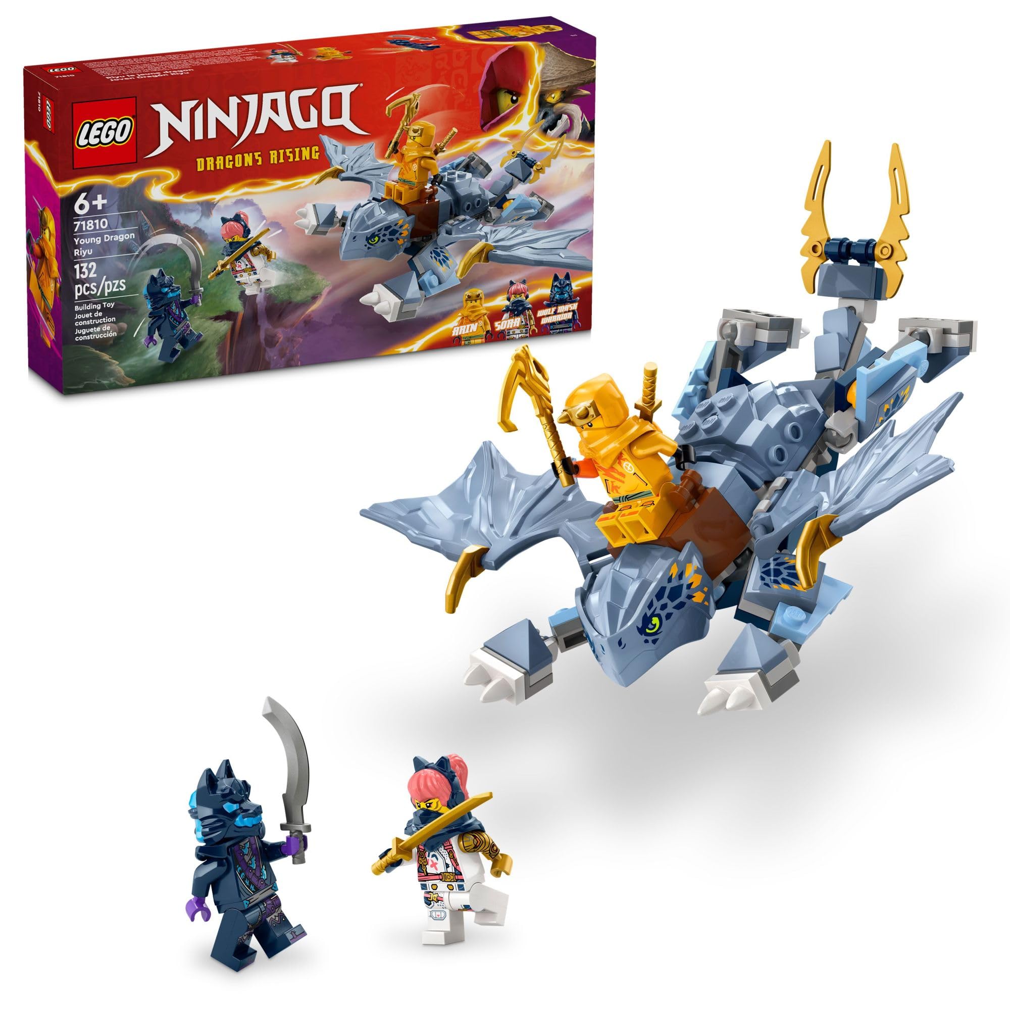 Foto 2 pulgar | Juguete Lego Ninjago Young Dragon Riyu Con 3 Minifiguras De 6 Años - Venta Internacional