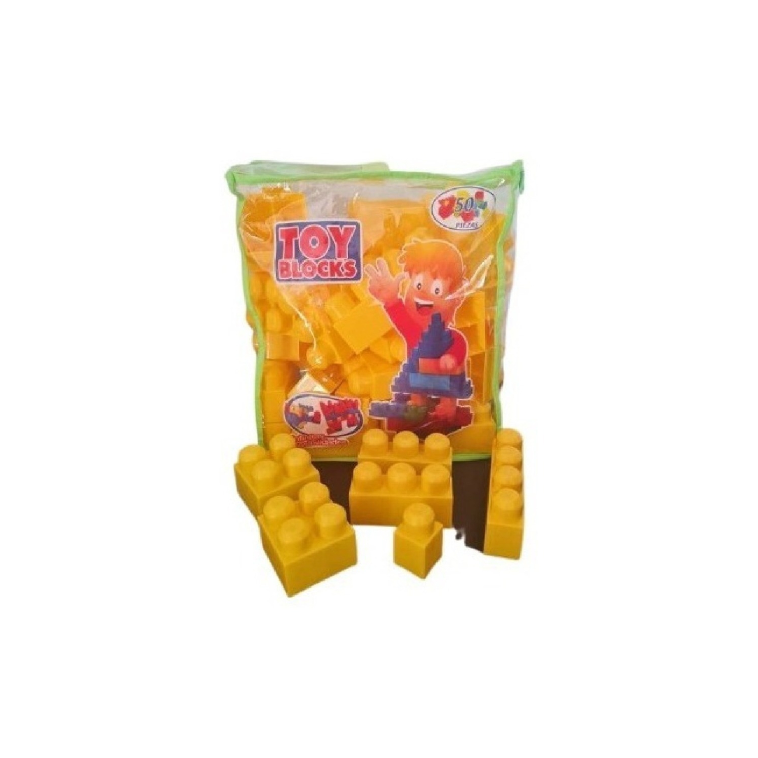 Bloques De Construcción Mega Blocks 50 Unidades Color Amarillo - Venta Internacional